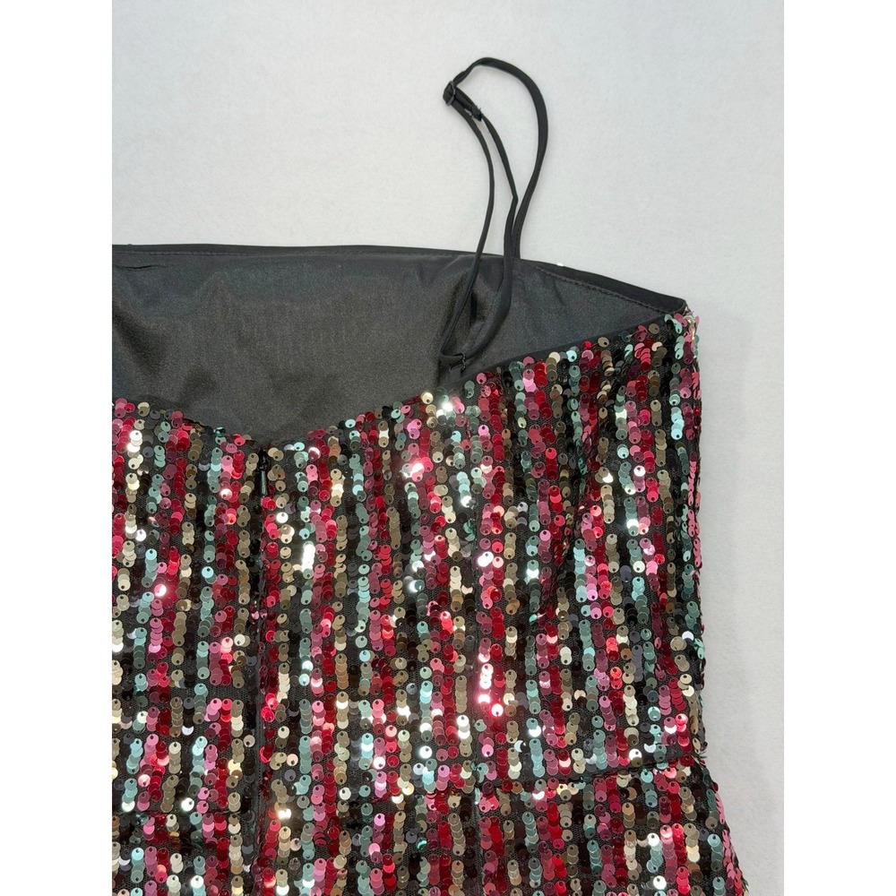 MILLY Christie Dress Women's Size 8 Multicolor Sequin Striped Cocktail NWT $375 - Picture 16 of 16